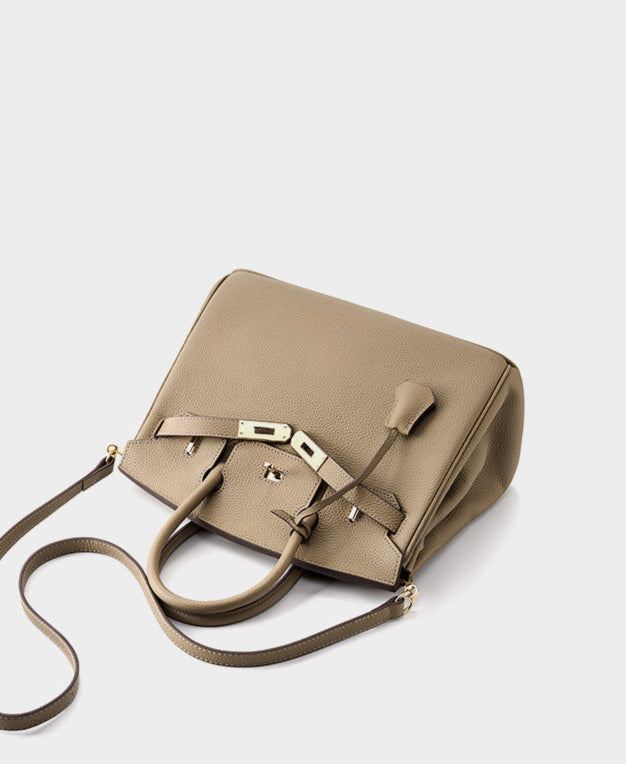 Classic Medium Genuine Leather Barcelona Bag – Gold Hardware