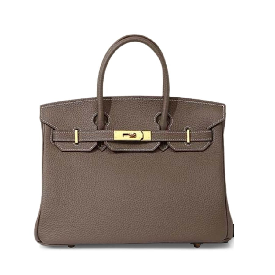 Classic Medium Genuine Leather Barcelona Bag – Gold Hardware