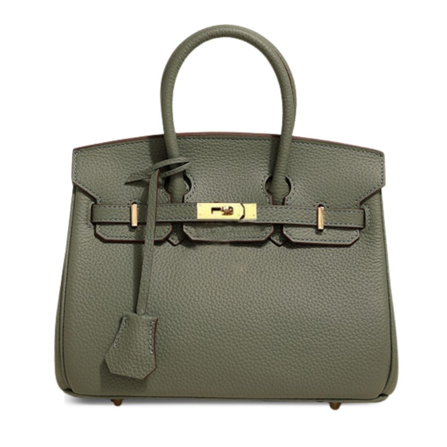 Classic Medium Genuine Leather Barcelona Bag – Gold Hardware