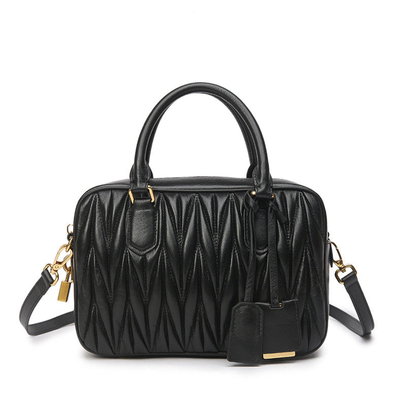 Small Genuine Leather Quilted Milly Bag