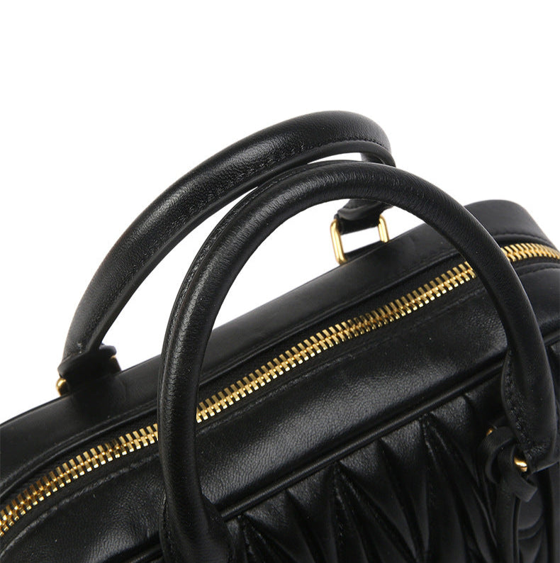 Small Genuine Leather Quilted Milly Bag