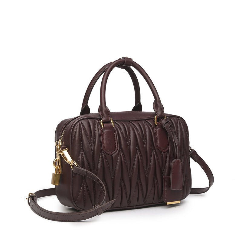 Small Genuine Leather Quilted Milly Bag