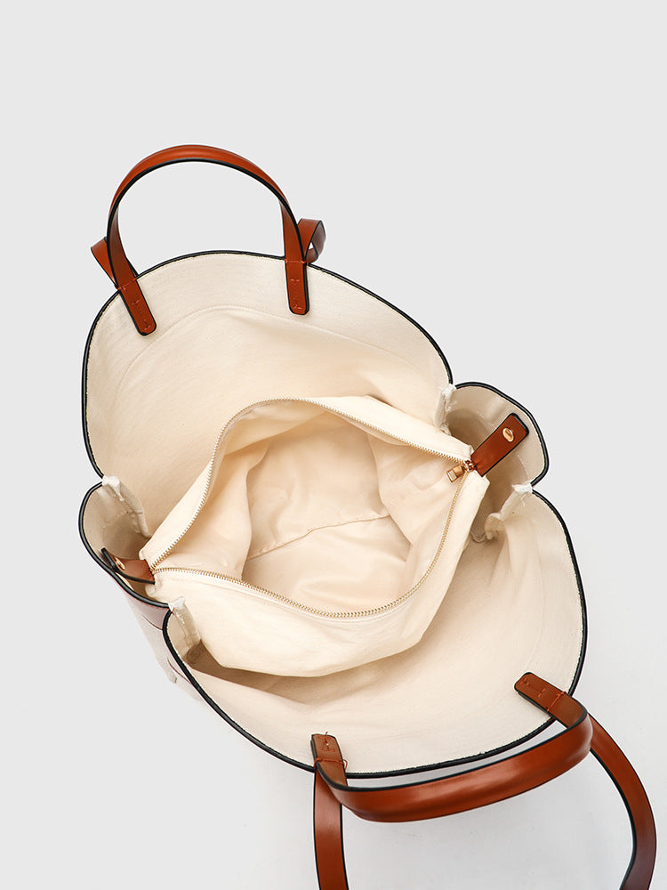 Tote Large Two-Tone Canvas Luna Bag