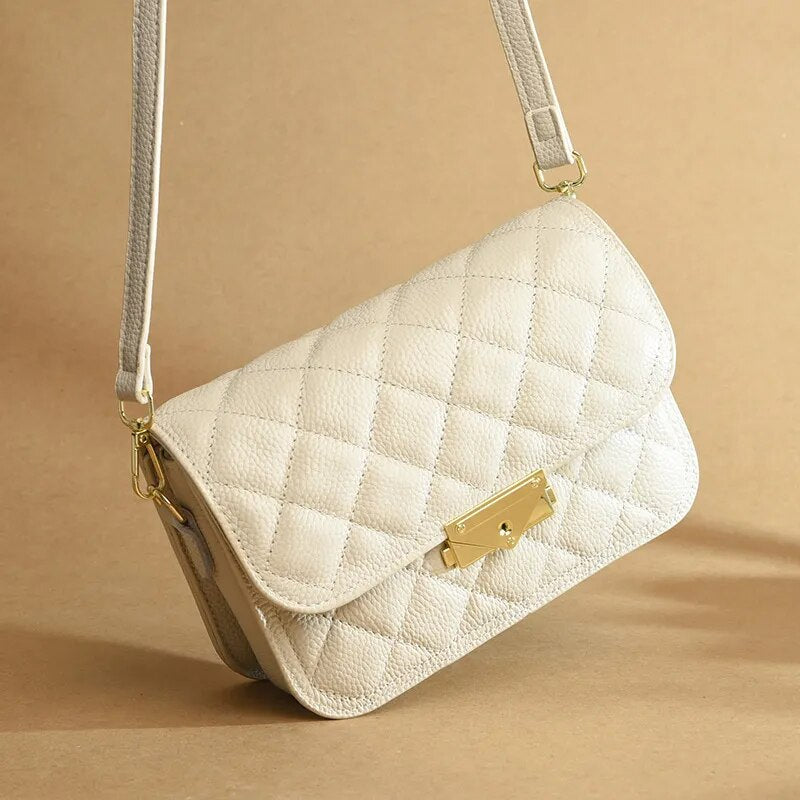 Box Quilted Luxury Small Genuine Leather Atena Bag