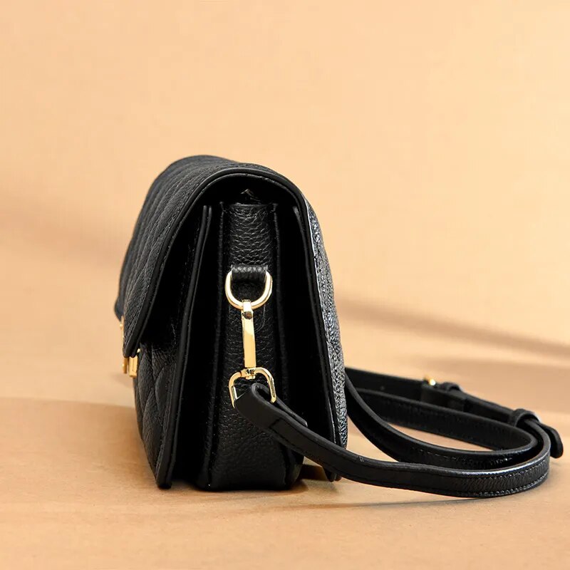 Box Quilted Luxury Small Genuine Leather Atena Bag