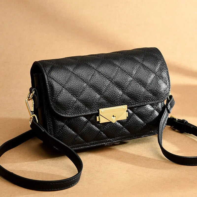 Box Quilted Luxury Small Genuine Leather Atena Bag