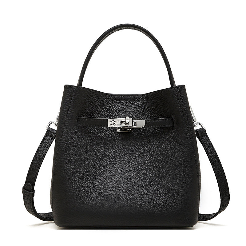 Bucket Genuine Leather Boston Bag