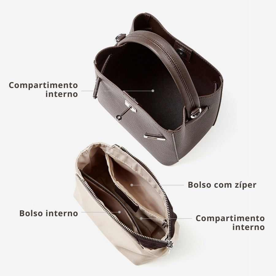 Bucket Genuine Leather Boston Bag