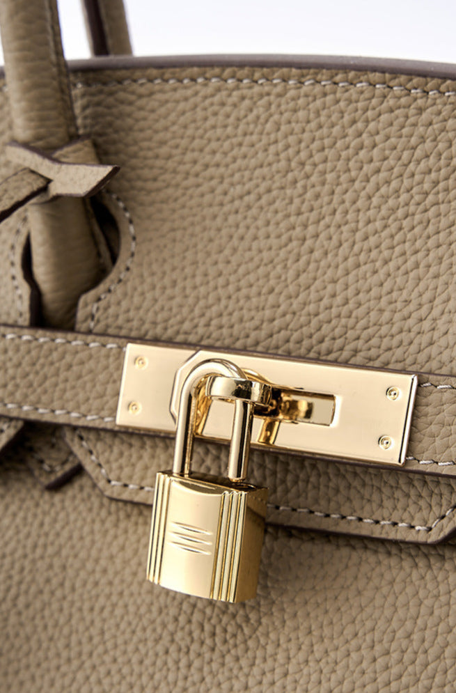 Classic Medium Genuine Leather Barcelona Bag – Gold Hardware