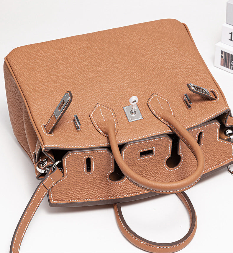 Classic Medium Genuine Leather Barcelona Bag – Silver Hardware