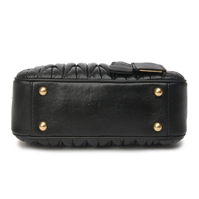 Small Genuine Leather Quilted Milly Bag