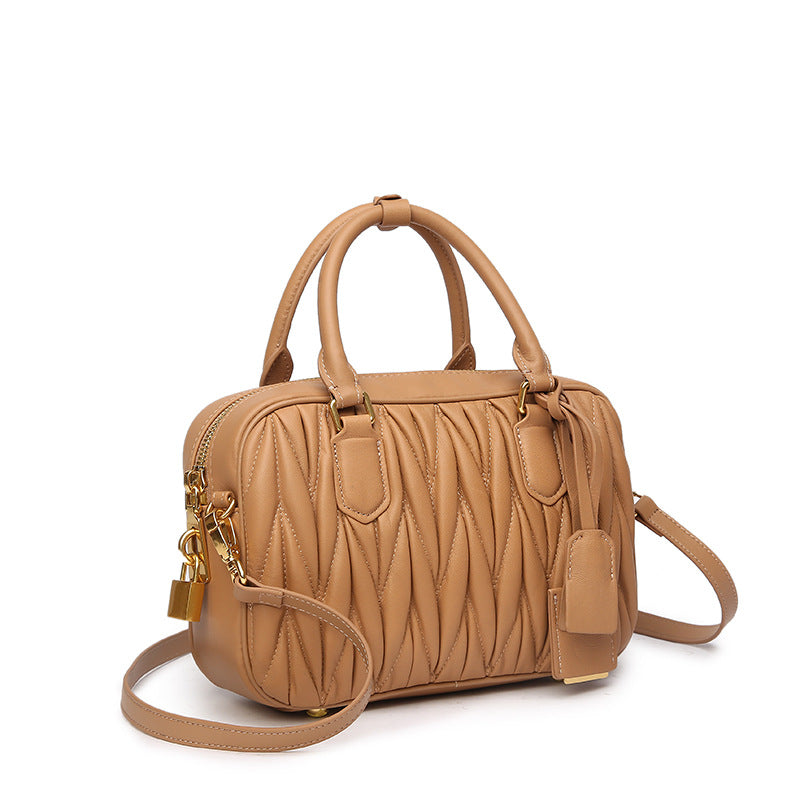 Small Genuine Leather Quilted Milly Bag