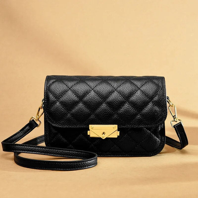 Box Quilted Luxury Small Genuine Leather Atena Bag